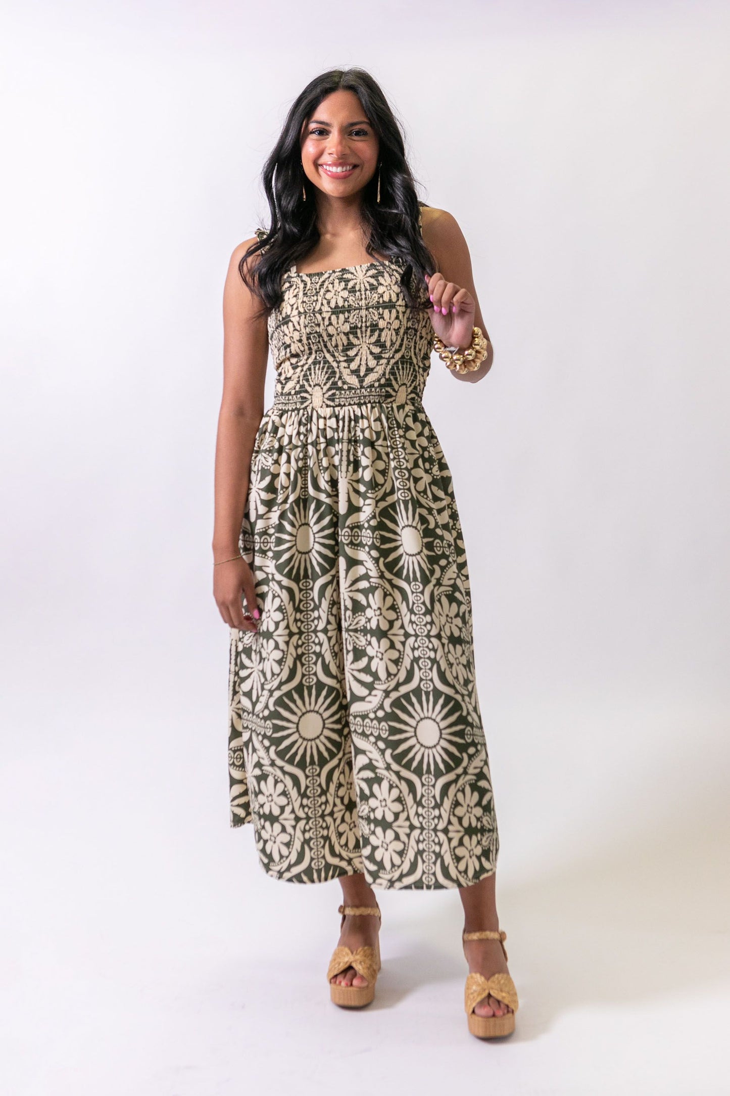 Celadon Printed Midi Dress
