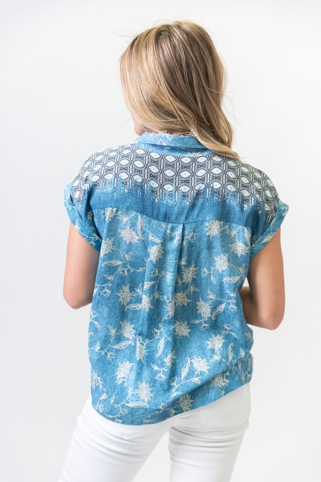 Patchwork Floral Cropped Dolman