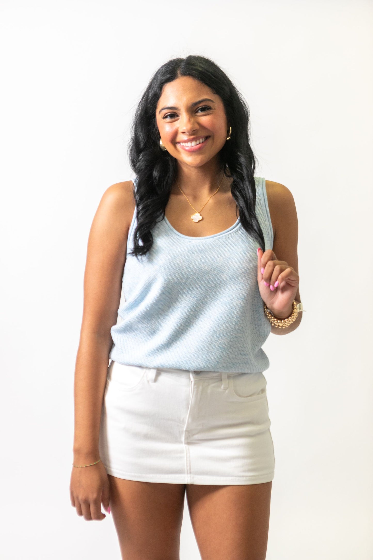 Heather Sky Sweater Tank