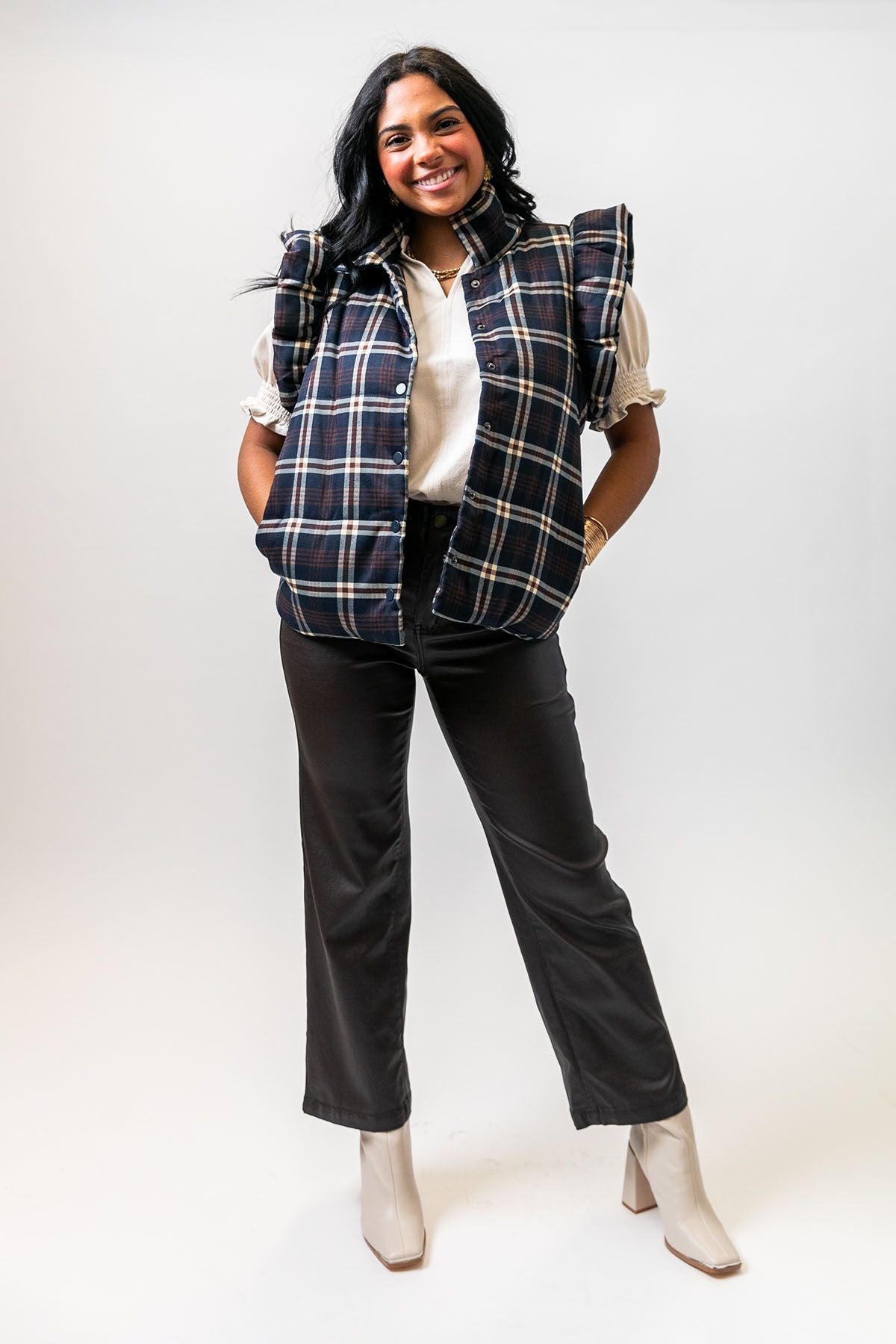 Plaid Puffer Vest