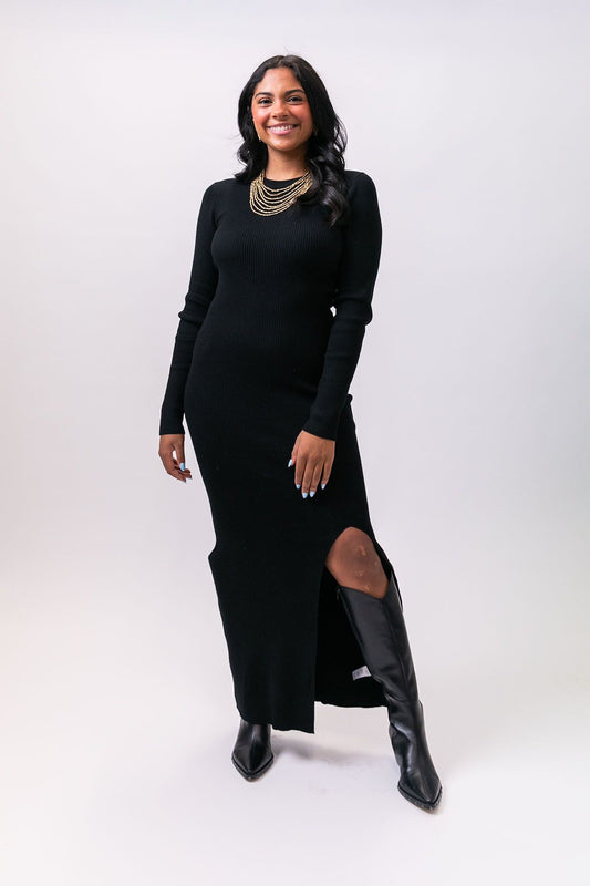 Black LS Sweater Maxi