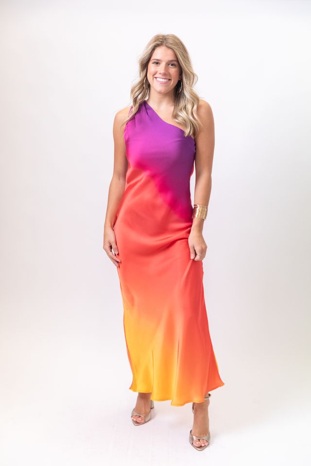 Sunset Cosmo Satin One Shoulder