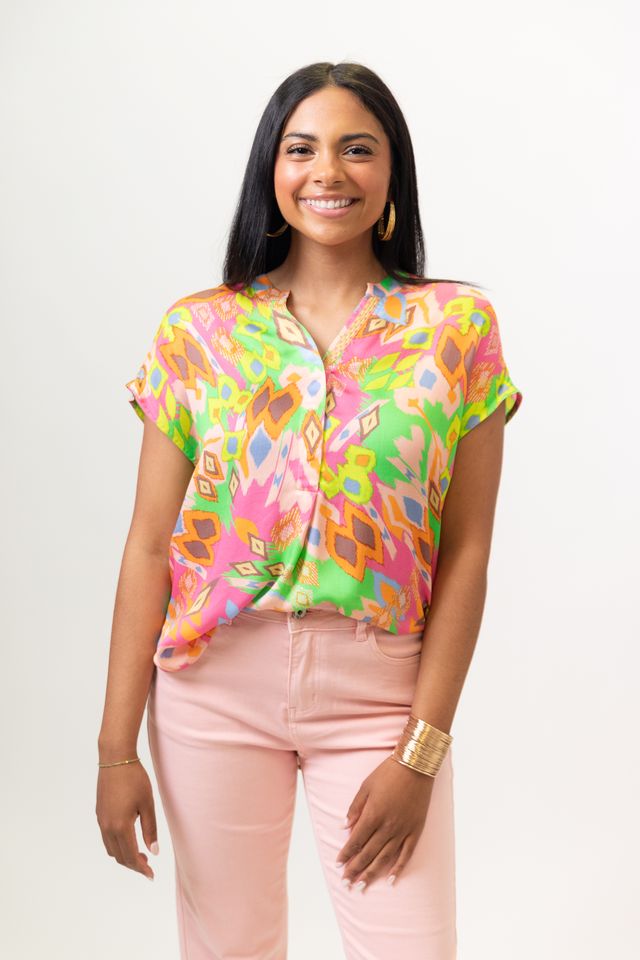 BonBon Pink Print Top