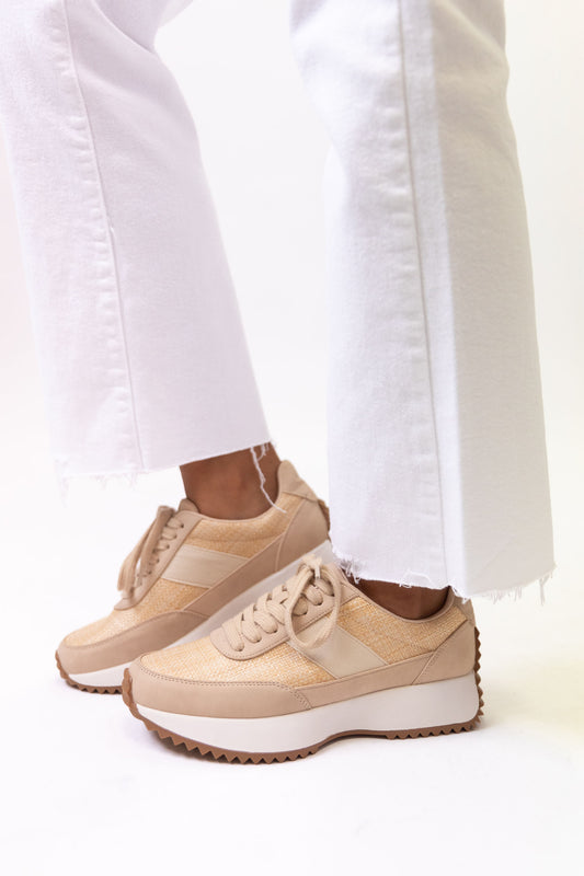 Tan Raffia Sneaker