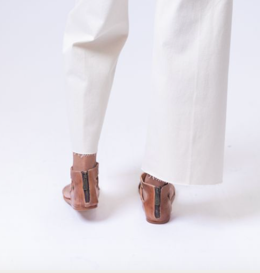 Tan Leather Flat Sandal