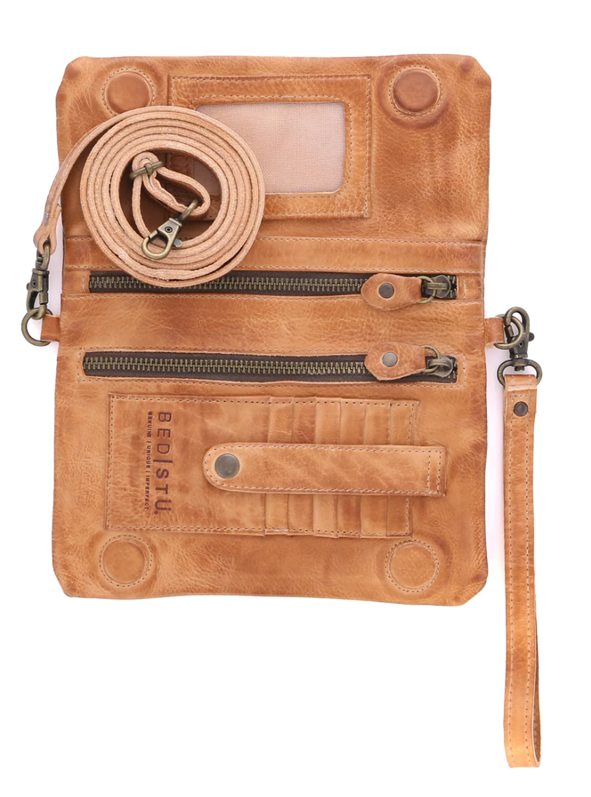 Tan Rustic Open Wallet Crossbody