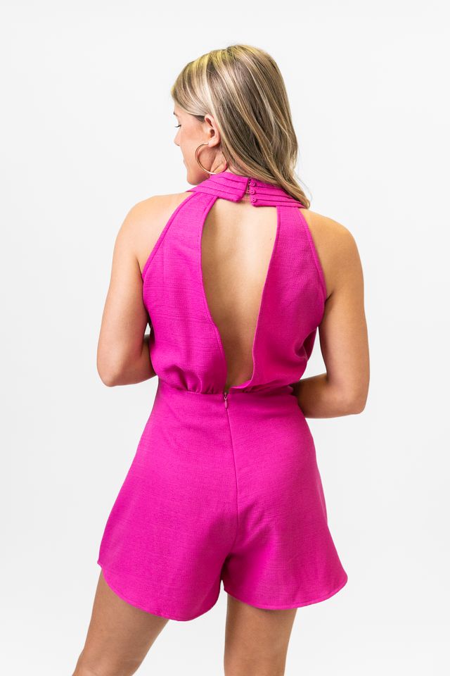 Magenta Royal Halter Romper